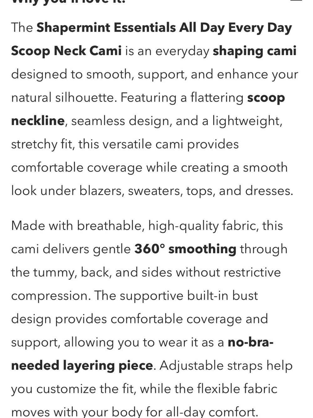 Shapermint all day every day Cami NWT - Picture 6 of 8